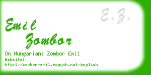 emil zombor business card